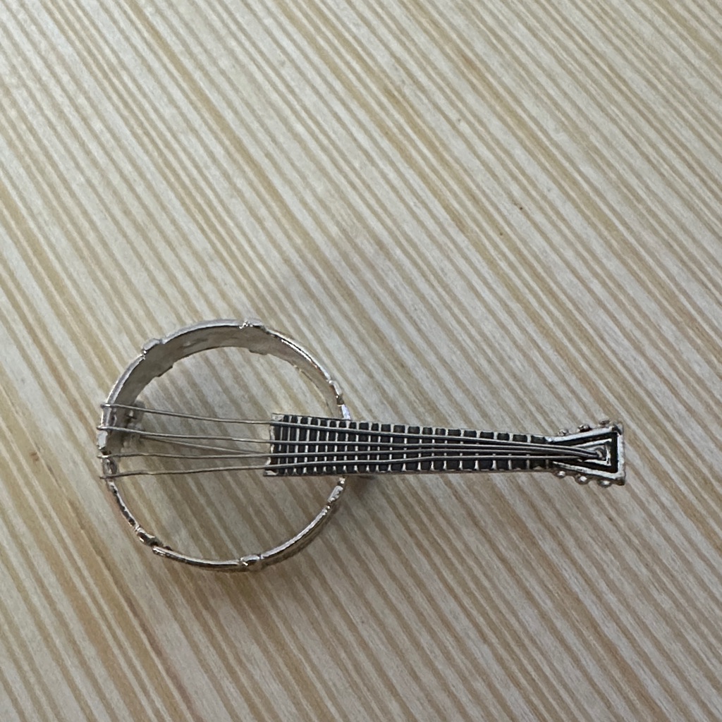 Silver Banjo Brooch Made In Spain